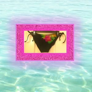 Sparkly Floral, Tropical Swim Bottoms, Low Rise